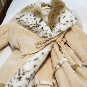 Medium Faux Fur and suede long winter coat
